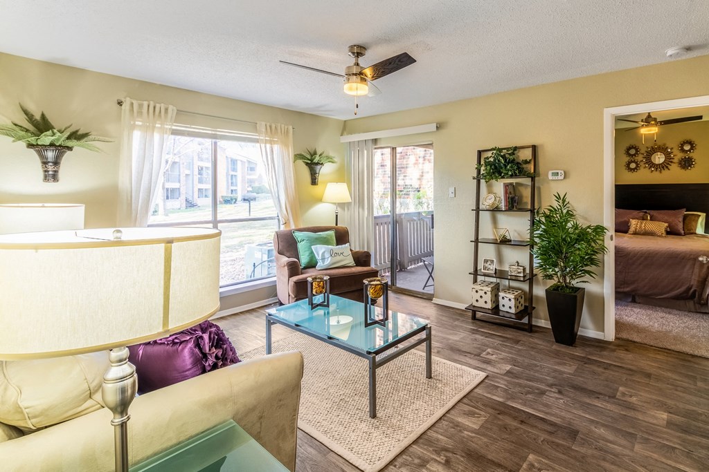 Model Living Room at Walnut Creek Crossing Apartments in Austin, Texas, TX