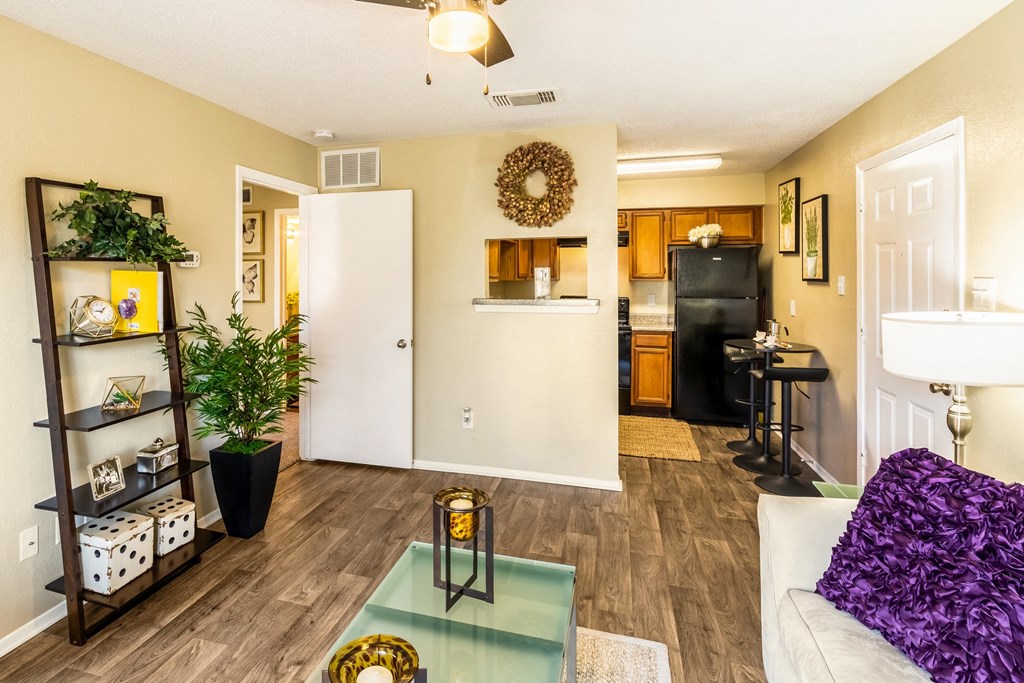 Model Living Area at Walnut Creek Crossing Apartments in Austin, Texas, TX