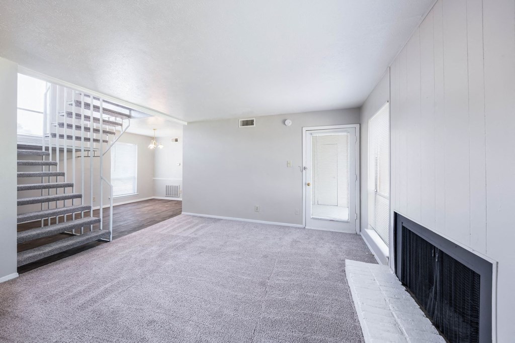 Augusta: Living Room with Fireplace, at Westdale Hills, Euless, TX