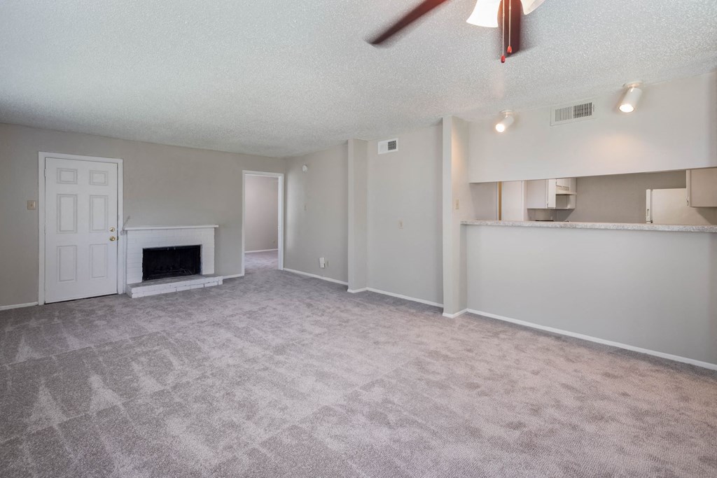 Sawgrass: Living Room with Fireplace, at Westdale Hills, Texas, 76040