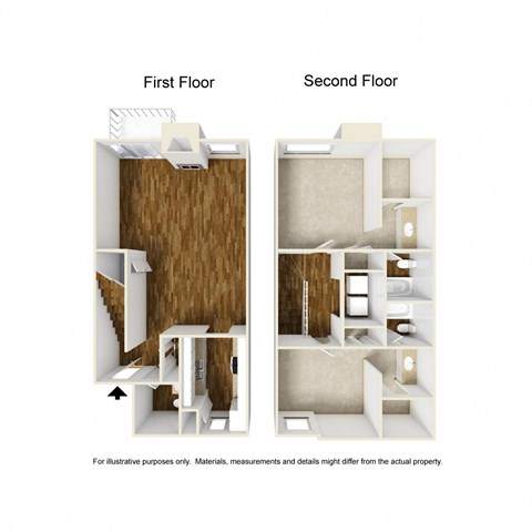 Doral B2 3D Floorplan at Westdale Hills, Euless TX