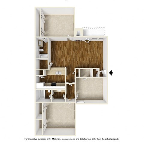 Muirfield Village C2 3D Floorplan at Westdale Hills, Euless TX