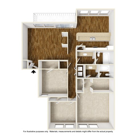 Pinehurst C1 3D Floorplan at Westdale Hills, Euless TX