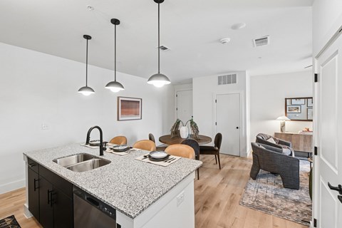Kitchen of Model Unit at Whispering Pines in Euless, TX