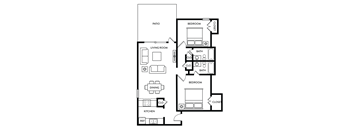 Floor Plan B2 at Woodlands of Plano Apartments in Plano, TX