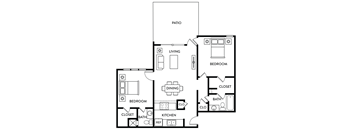 Floor Plan B3 at Woodlands of Plano Apartments in Plano, TX