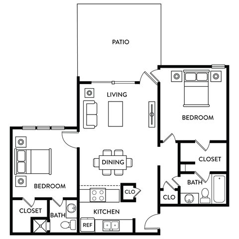 Floor Plan B3 at Woodlands of Plano Apartments in Plano, TX