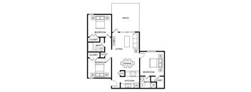 Floor Plan B3 at Woodlands of Plano Apartments in Plano, TX