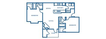 B2 2D Floorplan at Woodmere Trace in Duluth, GA