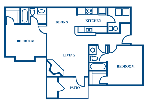B2 2D Floorplan at Woodmere Trace in Duluth, GA