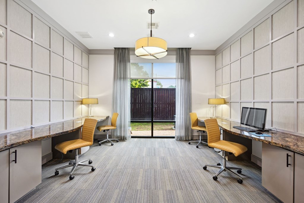 business center at Allusion at West University, Houston, TX