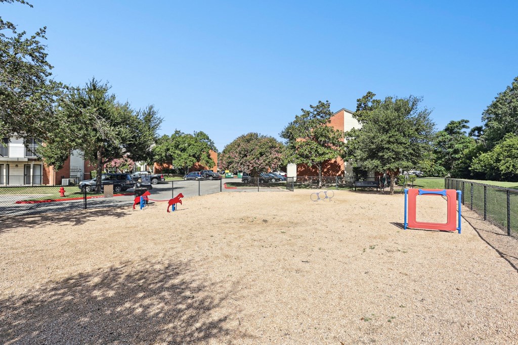 Large pet park for the furry residents at Hunters Chase in Austin, TX