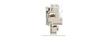Floor Plan B2 1186 sq ft 2 bed 2 bath at Jefferson Creek in Irving TX