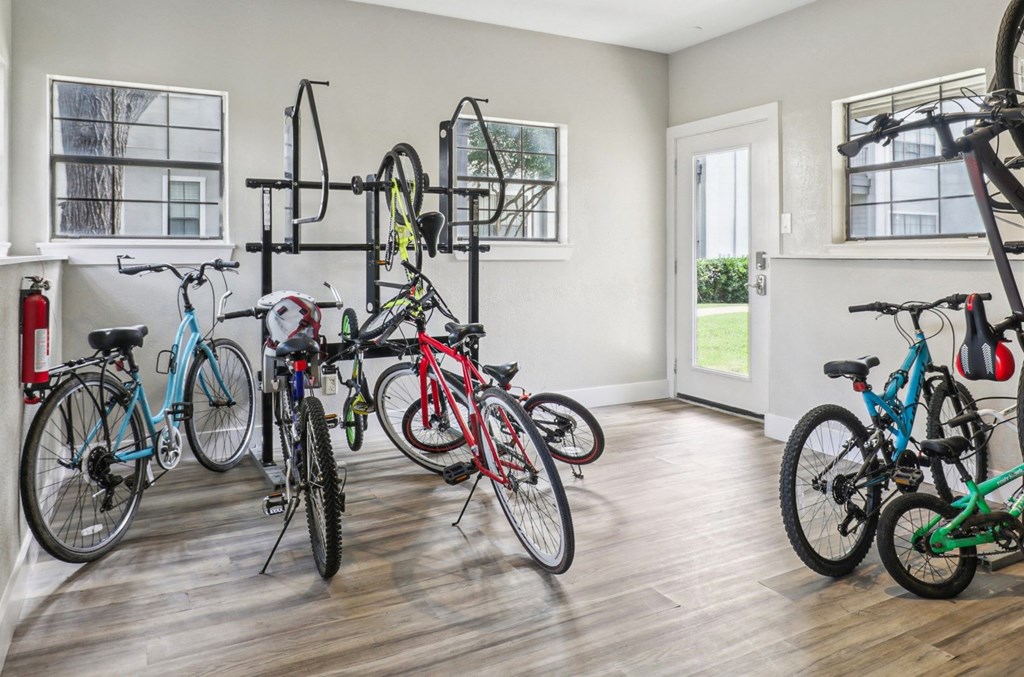 bike room at Jefferson Creek in Irving, TX