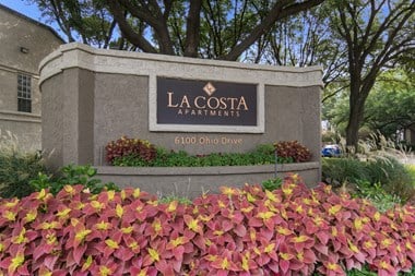 Entrance Sign at La Costa Apartments in Plano, Texas