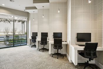 business center at Muse at Museum District, Houston, TX