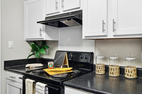 a kitchen 
at Sabal Point Apartments in Pineville, NC