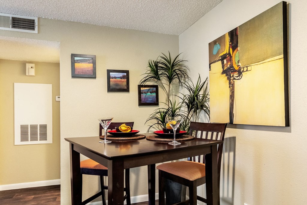 Dining Room View at The Hollows Apartments in San Antonio, TX