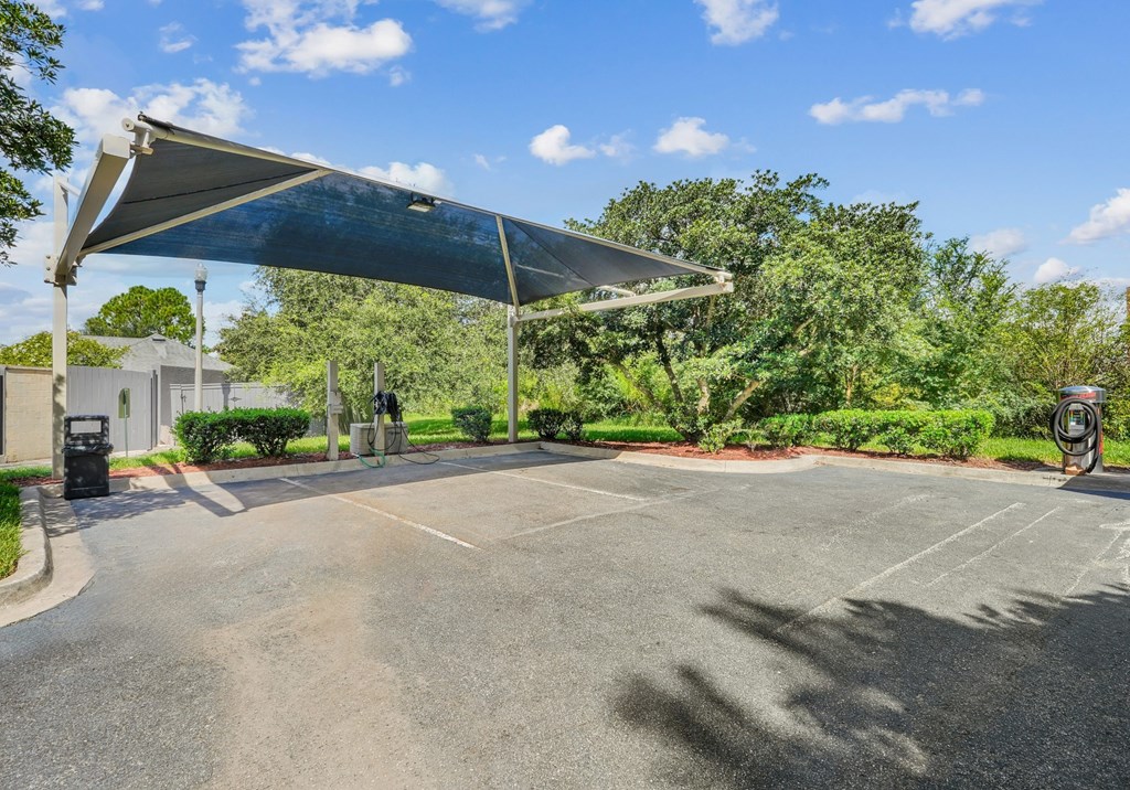 An electric vehicle charging station at Wynnfield Lakes Apartments in Jacksonville, FL