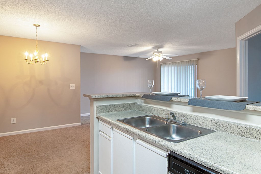 Model Kitchenat Woodmere Trace Apartments in Duluth, Georgia, GA 30096