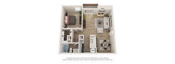 A1 floor plan of Vine Apartment in Arlington, TX