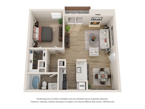 A1 floor plan of Vine Apartment in Arlington, TX