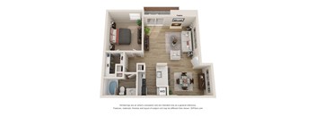 A2 floor plan of Vine Apartment in Arlington, TX