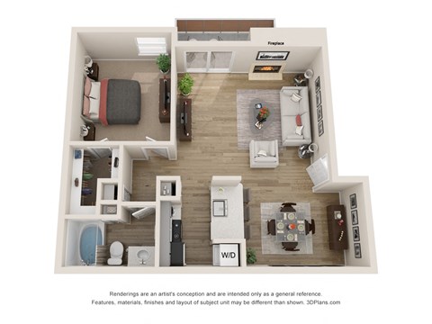 A2 floor plan of Vine Apartment in Arlington, TX