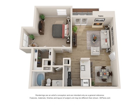 A3 floor plan of Vine Apartment in Arlington, TX
