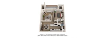 A4 floor plan of Vine Apartment in Arlington, TX