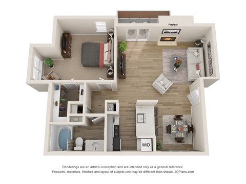 A5 floor plan of Vine Apartment in Arlington, TX