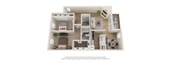 B1 floor plan of Vine Apartment in Arlington, TX