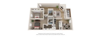 B2 floor plan of Vine Apartment in Arlington, TX