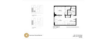 A floor plan for a unit type 2 at Carmina Wood Morris.