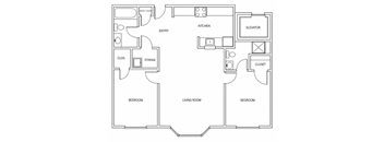 894 Square Foot Floorplan