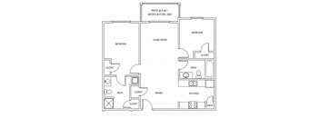 906 Square Foot Floorplan