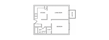 616 Square Foot Floorplan