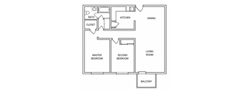 910 Square Foot Floorplan