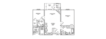 833 Square Foot Floorplan
