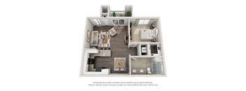 a 1 bedroom floorplan is shown in this illustration