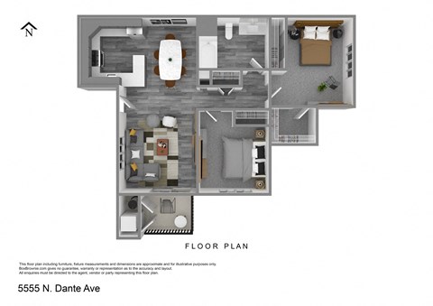 simulated floor plan for a 559 n dante ave