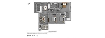dimensional floor plan for a 850 sq ft floor plan