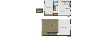 1 Bedroom 1 Bath Loft