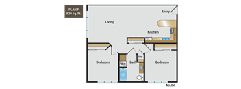 2 Bedroom Floor Plan