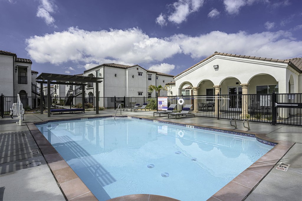 the swimming pool at our apartments