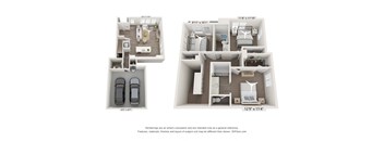 Portola Floorplan of Townhouse Combined Floors