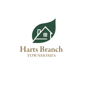 A logo for a company called Harts Branch Townhomes.