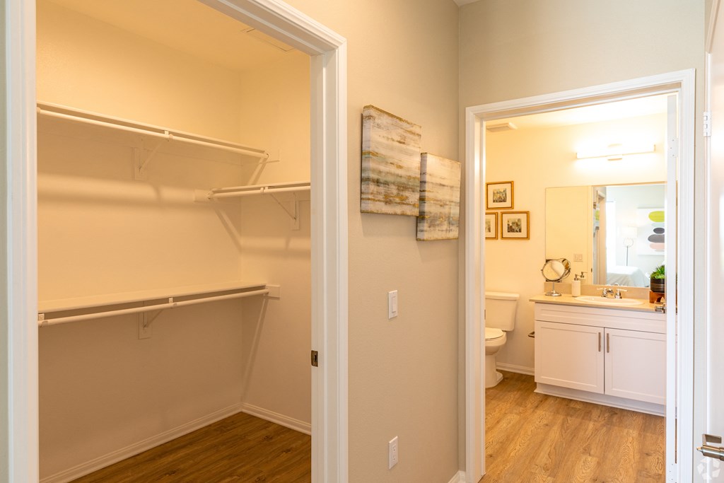 a bathroom with a toilet and a sink and a closet