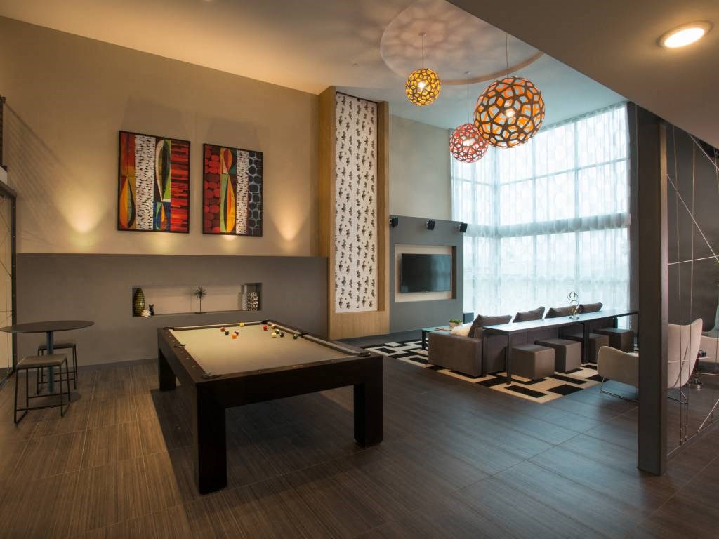 Pool Table and TV Area