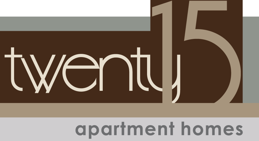 Property entrance sign with branding at Twenty 15 Apartments, Austin, TX 78758